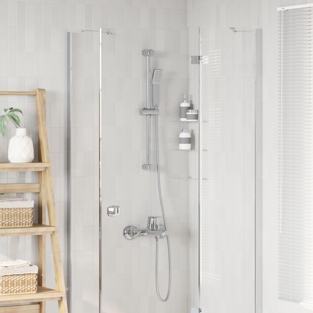 Shower System Set Chrome 70 cm Stainless Steel