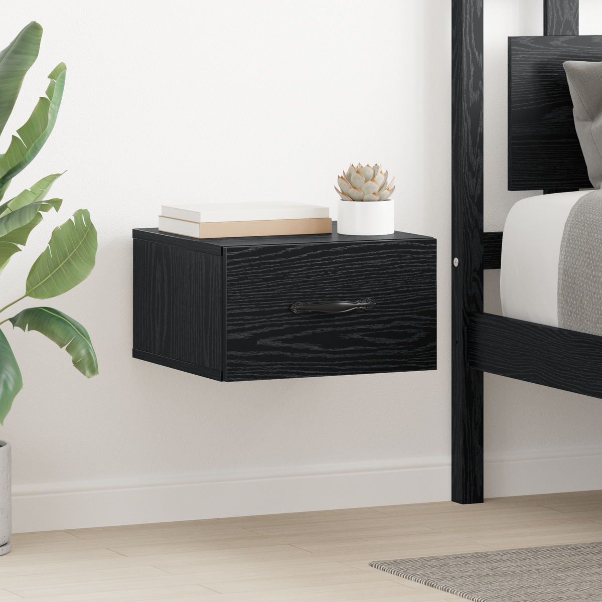 Bedside Cabinet 2 pcs Black oak 35 x 35 x 20 cm Engineered Wood