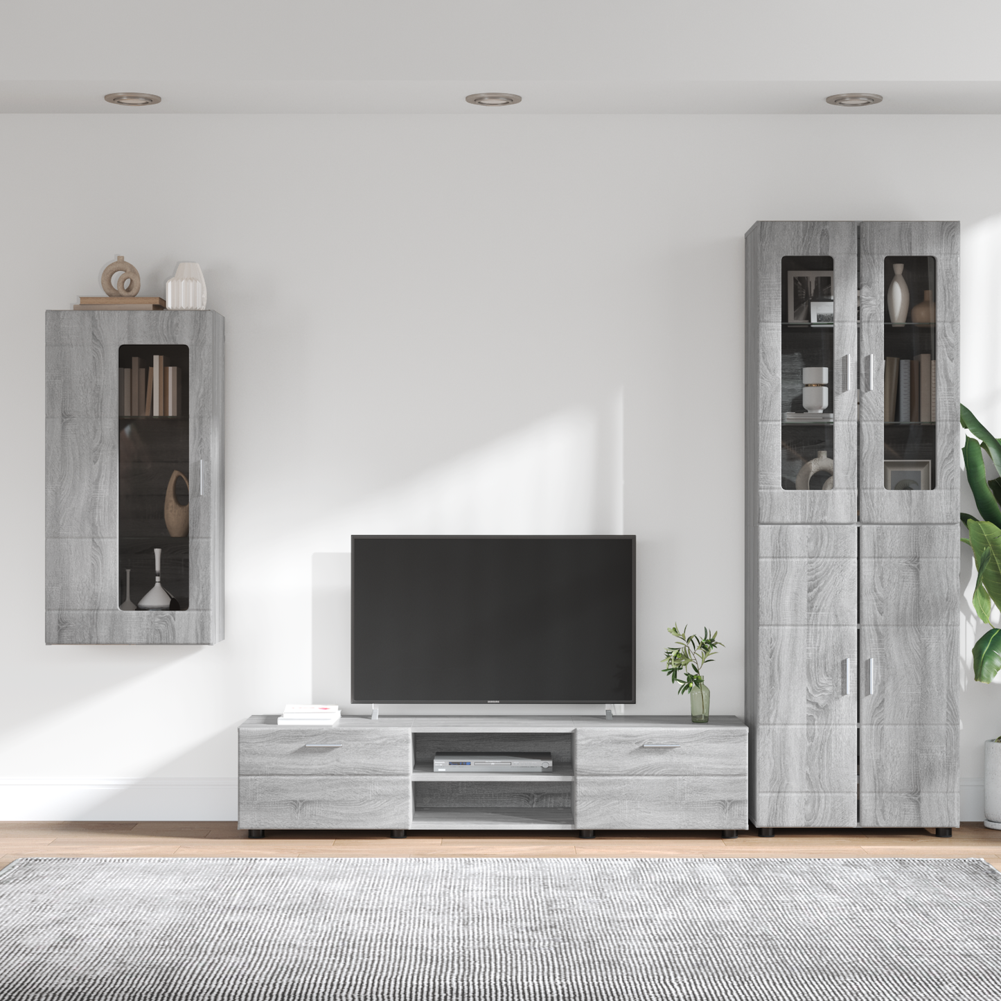 TV Cabinet Set FLORIN 3 pcs Grey Sonoma Engineered Wood