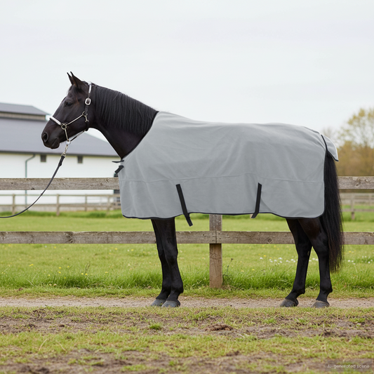 Horse Blanket Light Grey and Pink 165 cm Polyester Fleece