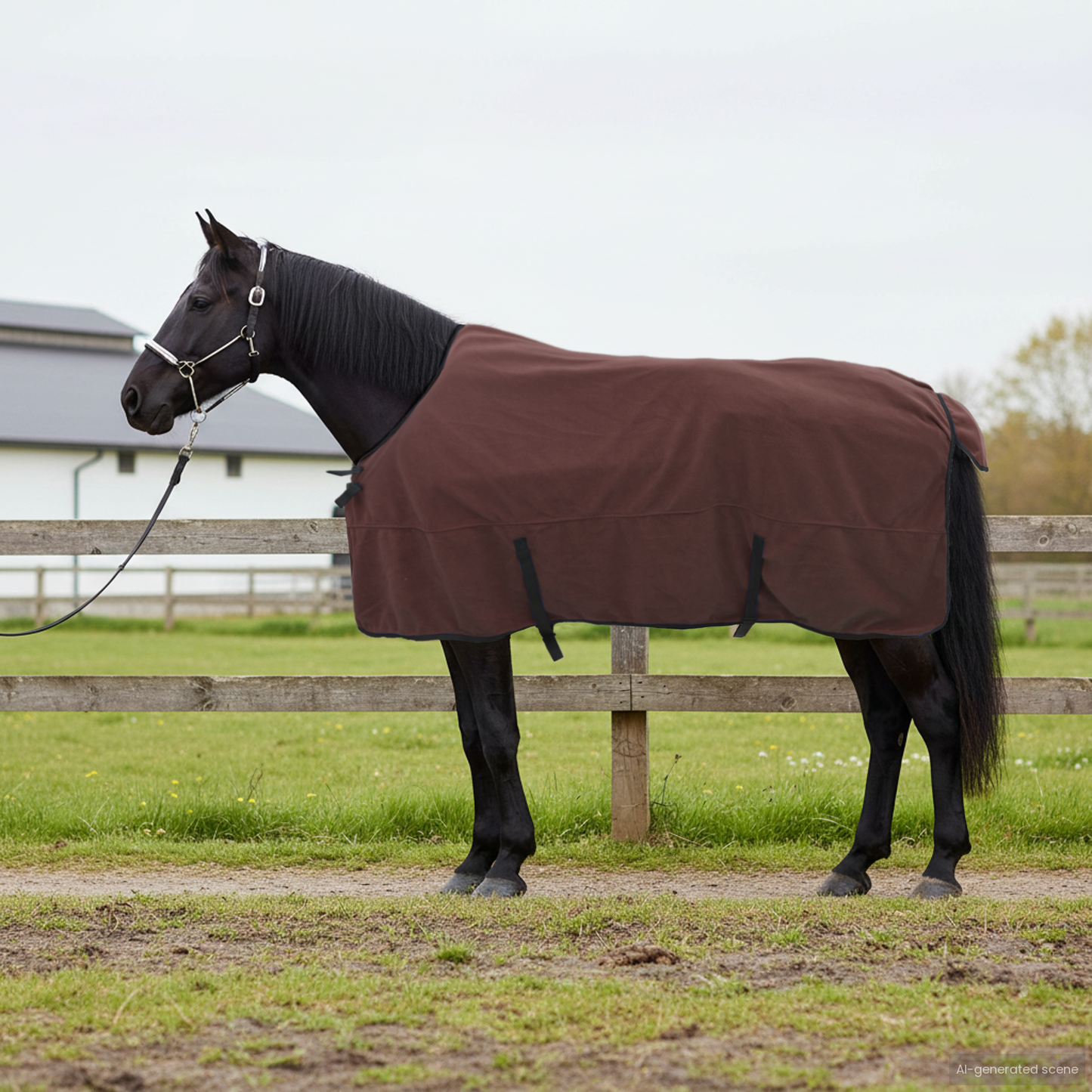 Horse Blanket Full Dark Brown 135 cm Polyester Fleece