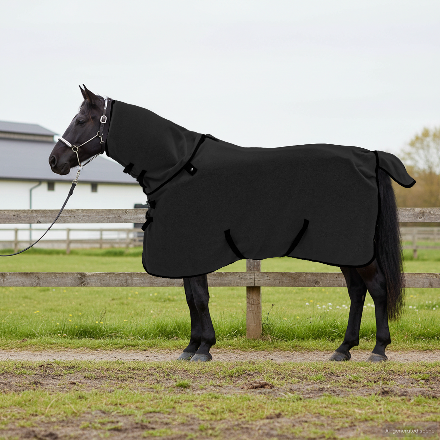 Horse Blanket Black 115 cm Polyester Fleece