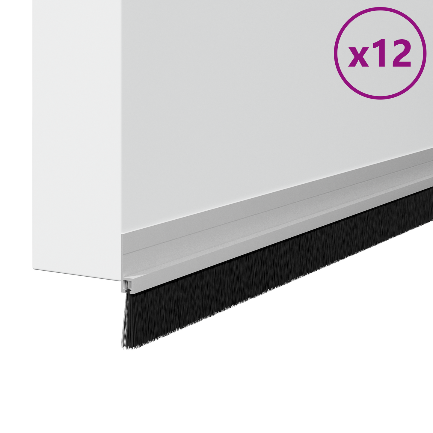 Self-adhesive Door Brush Seals 12 pcs 100 cm Aluminium Alloy