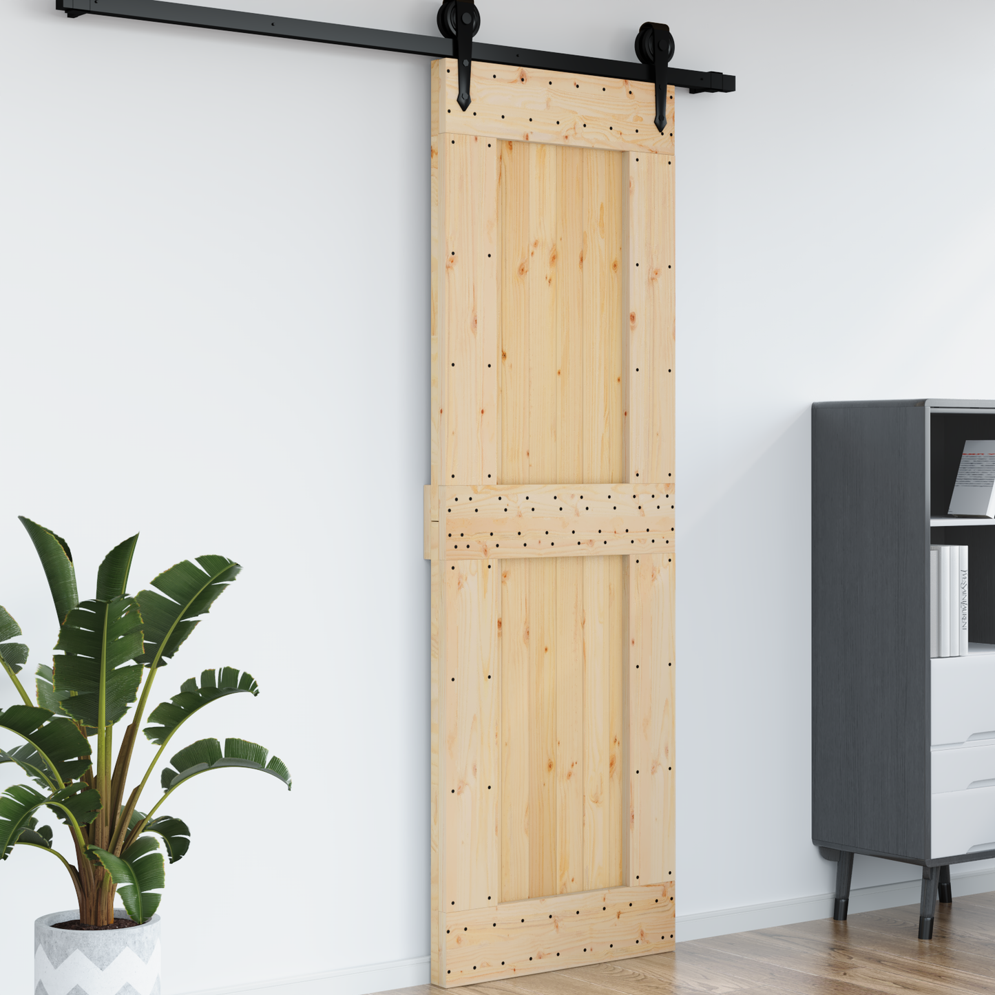 Door NARVIK 70 x 210 cm Solid Pine Wood (Untreated) Natural