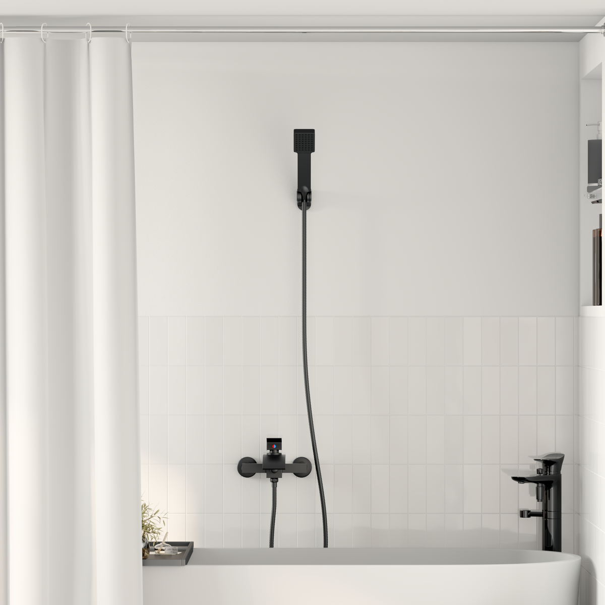 Shower Head Set Black G 1/2 inches
