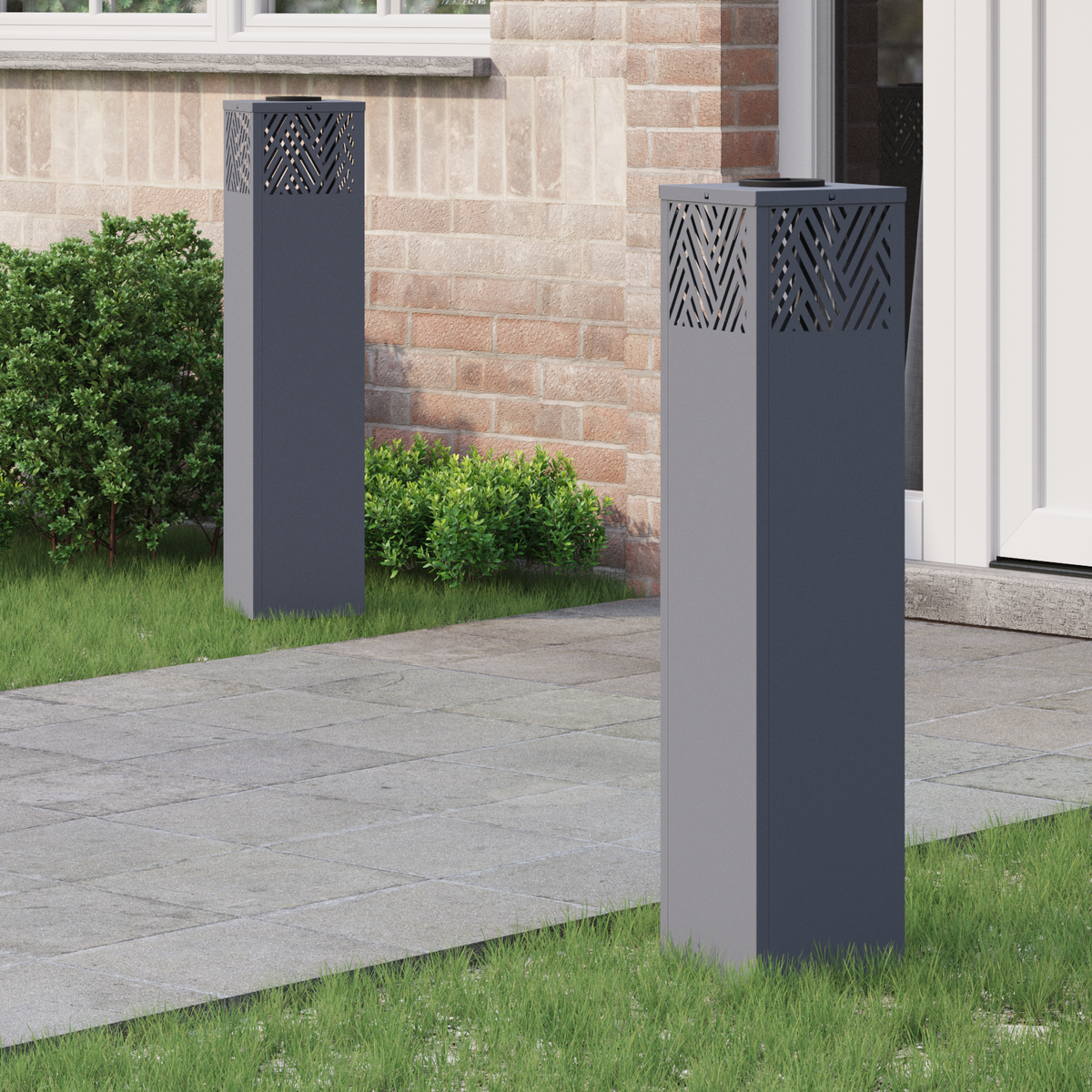 Solar LED Pathway Light 2 pcs Warm White 18 x 18 x 80 cm