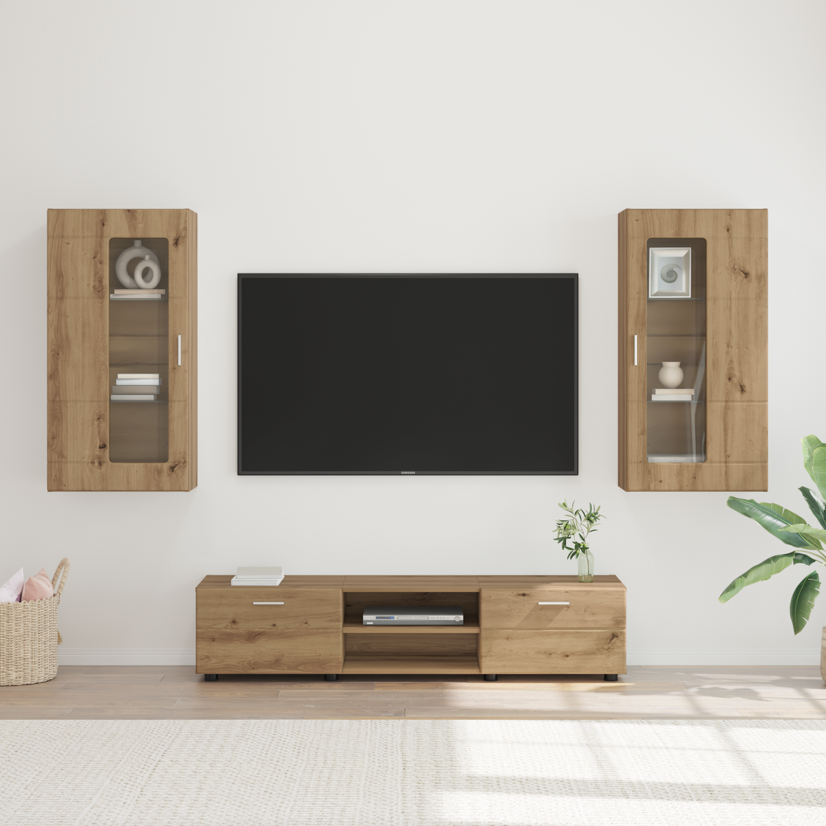 TV Cabinet Set FLORIN 3 pcs 150 x 39 x 30 cm Artisan Oak