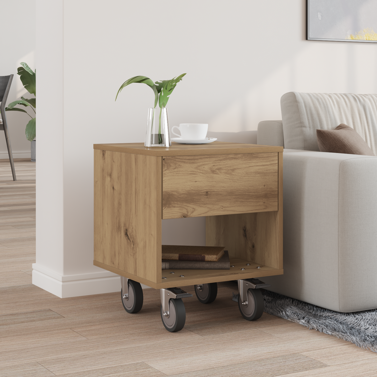 Bedside Table Artisan Oak 40.5 x 40 x 48 cm Engineered Wood