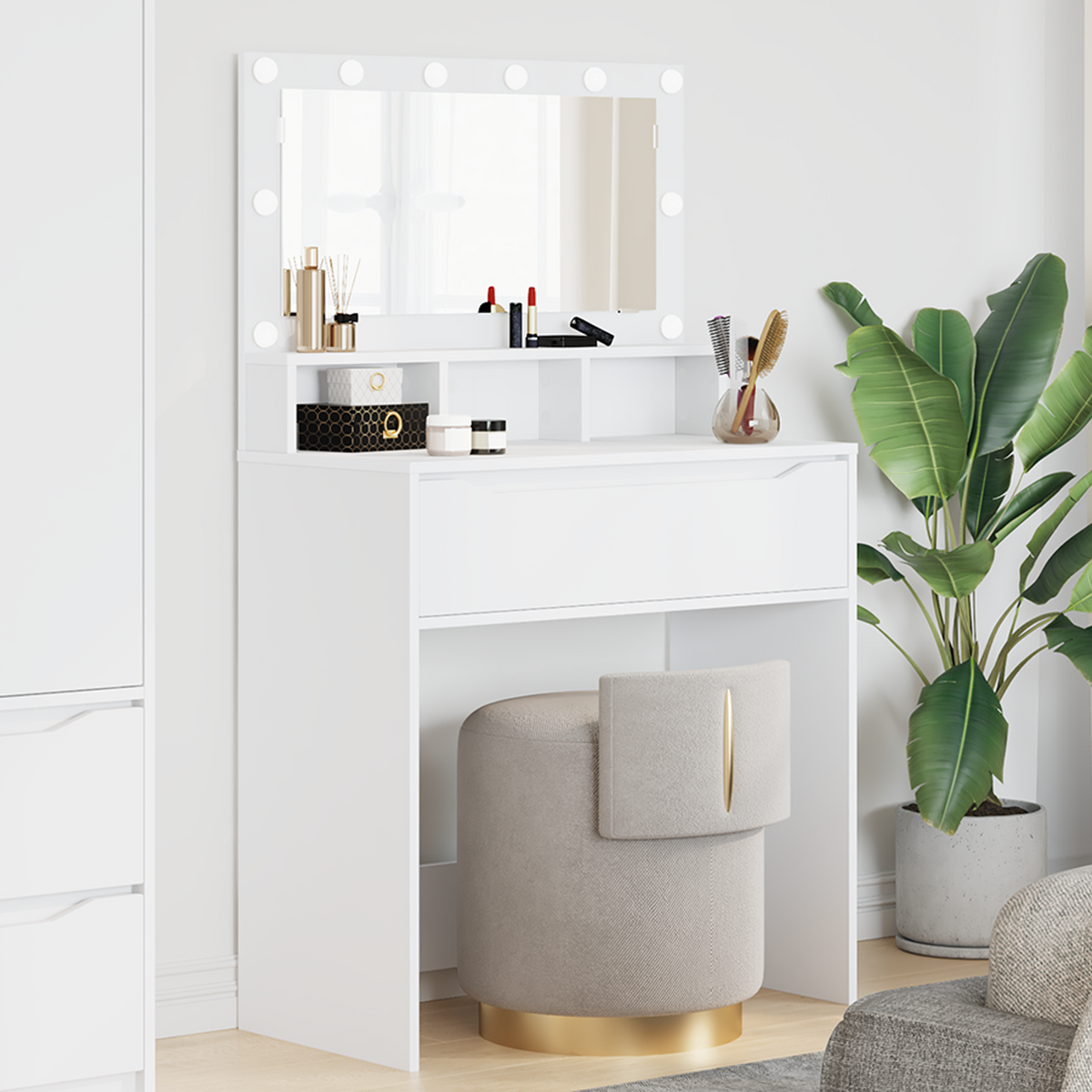 Bedroom Dressing Tables White 80 x 39.5 x 135 cm