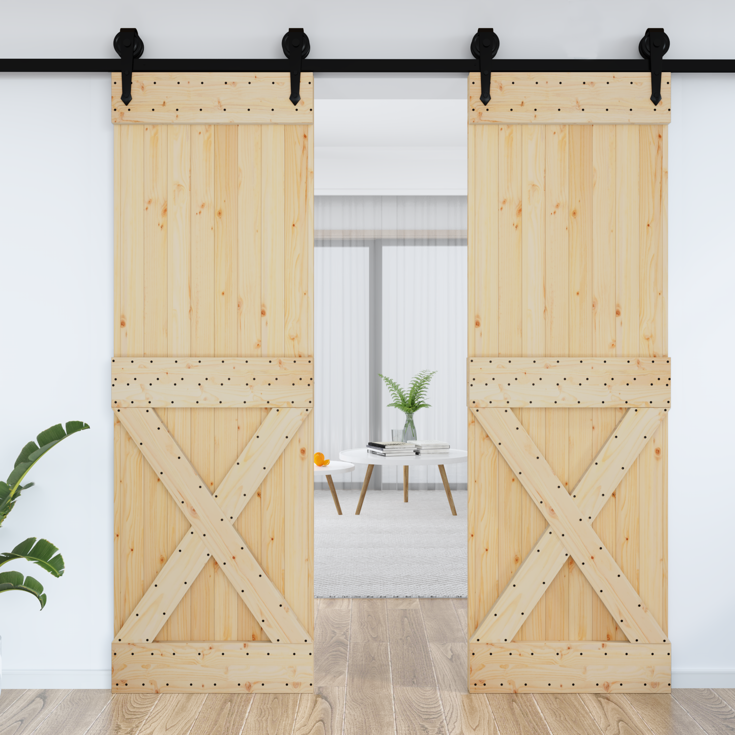 Door NARVIK 70 x 210 cm Solid Pine Wood (Untreated) Natural