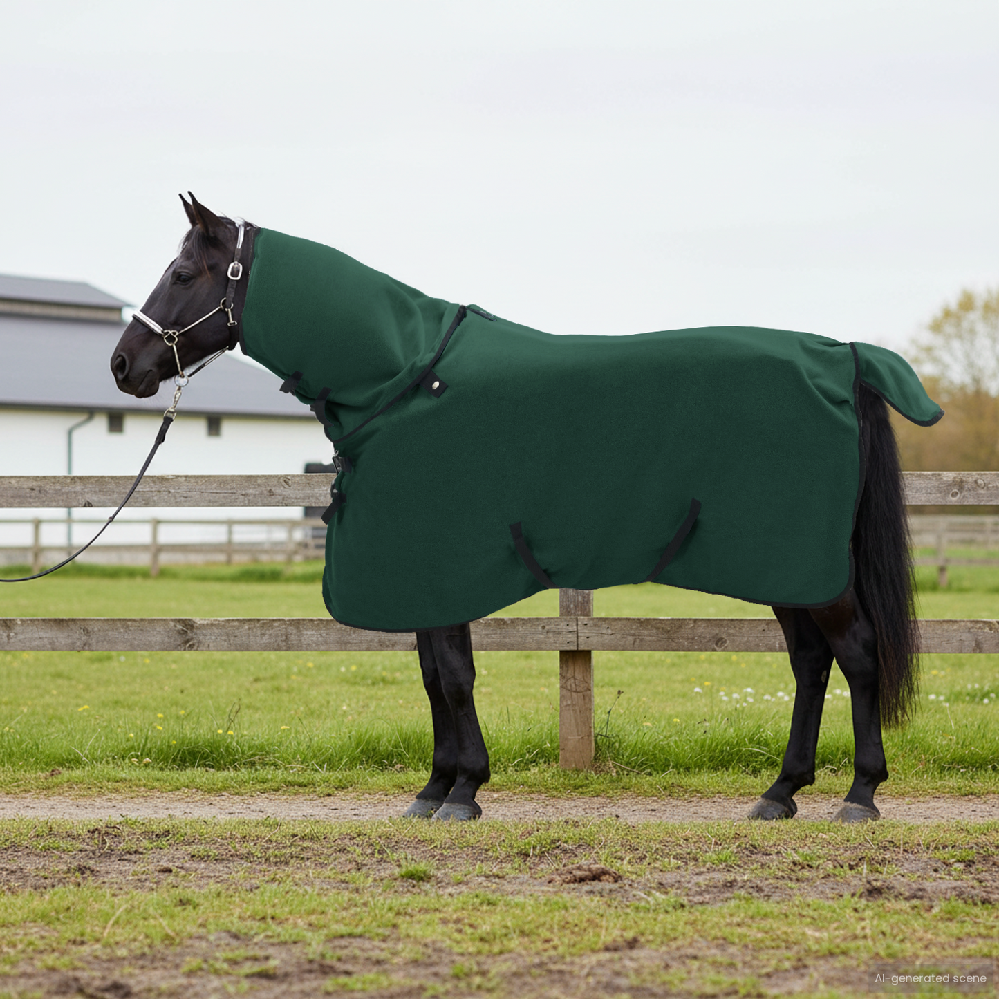 Horse Blanket Full Dark Green 95 cm Polyester Fleece