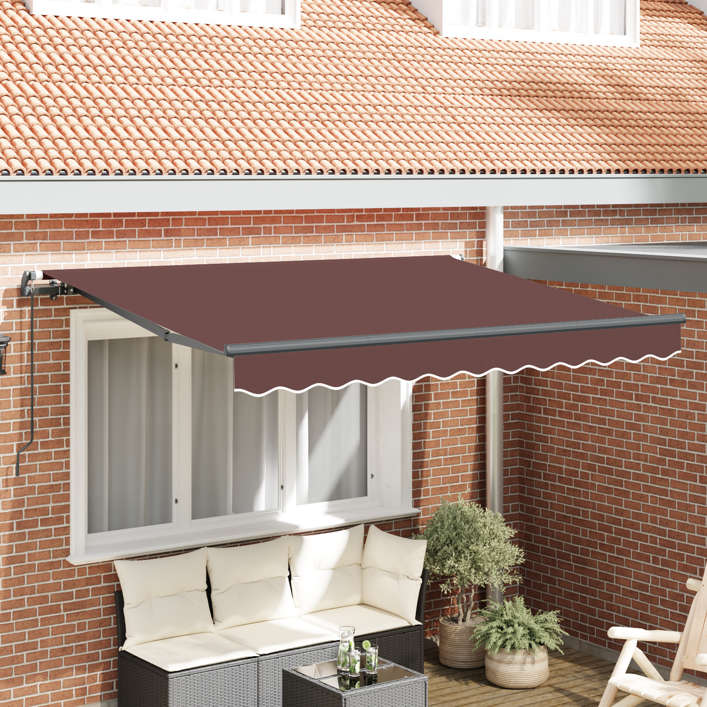 Retractable Awning Brown 250 x 200 cm Fabric