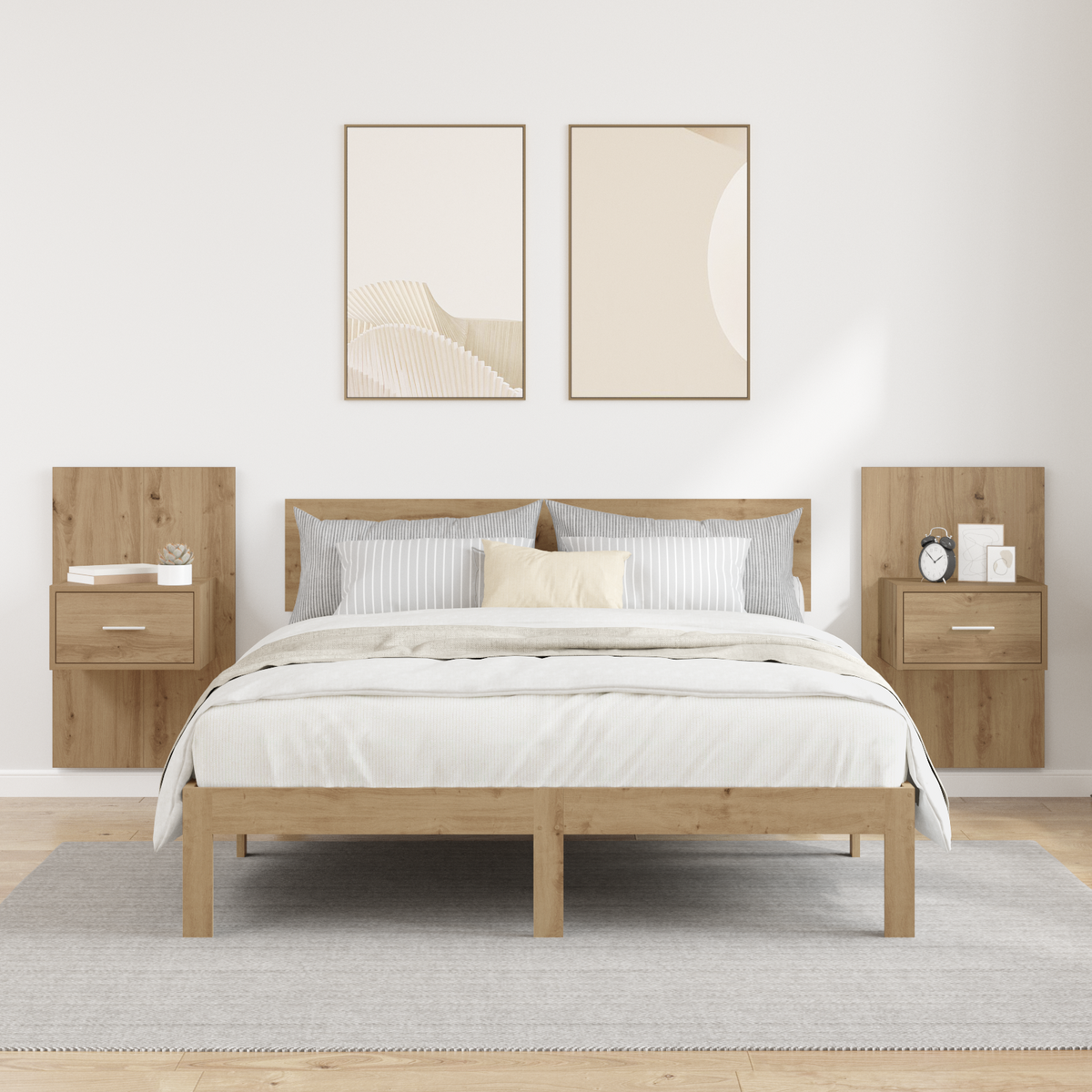 Bedside Cabinet 2 pcs Artisan Oak 50 x 32.5 x 80cm