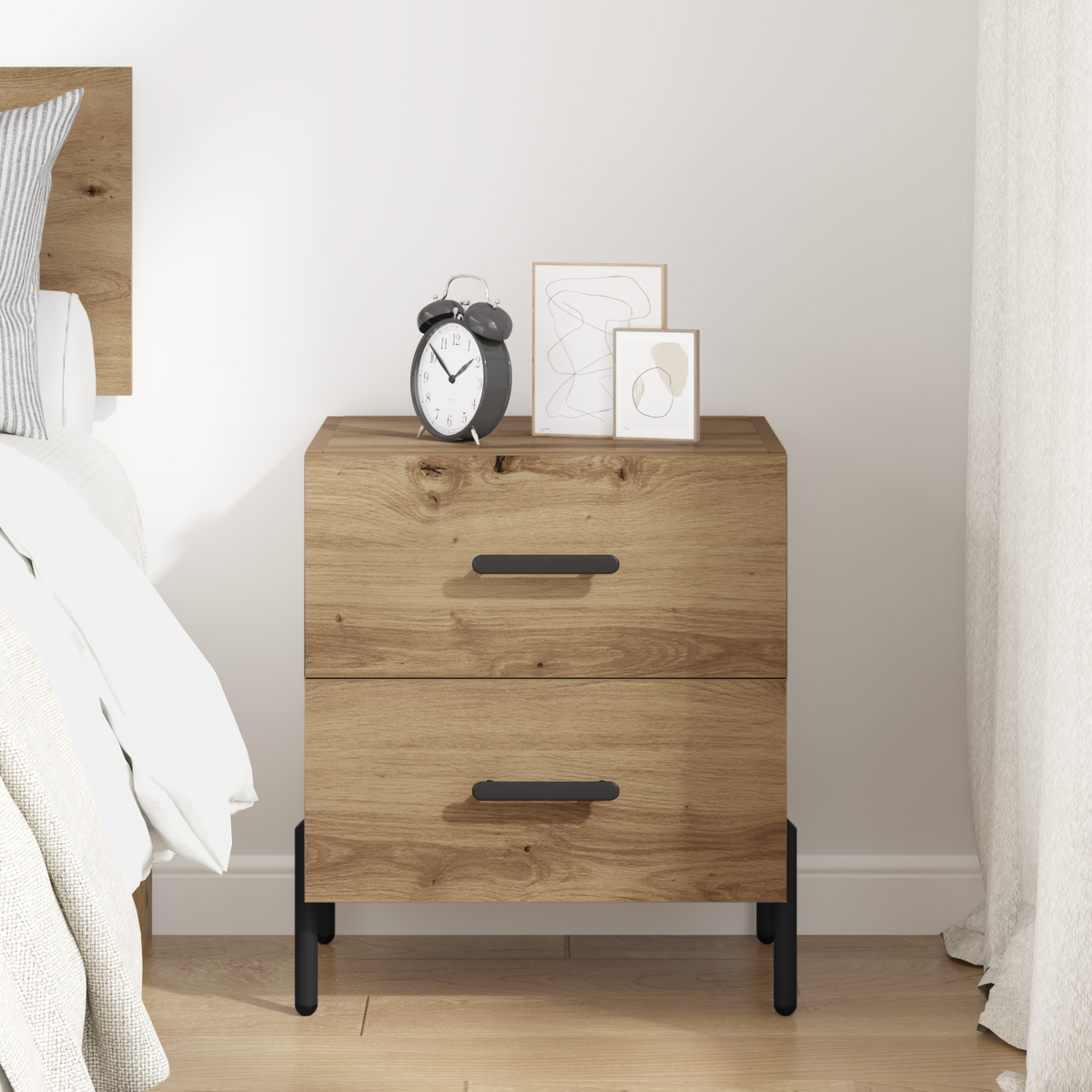 Bedside Cabinet Artisan Oak 40 x 35 x 47.5 cm Engineered Wood