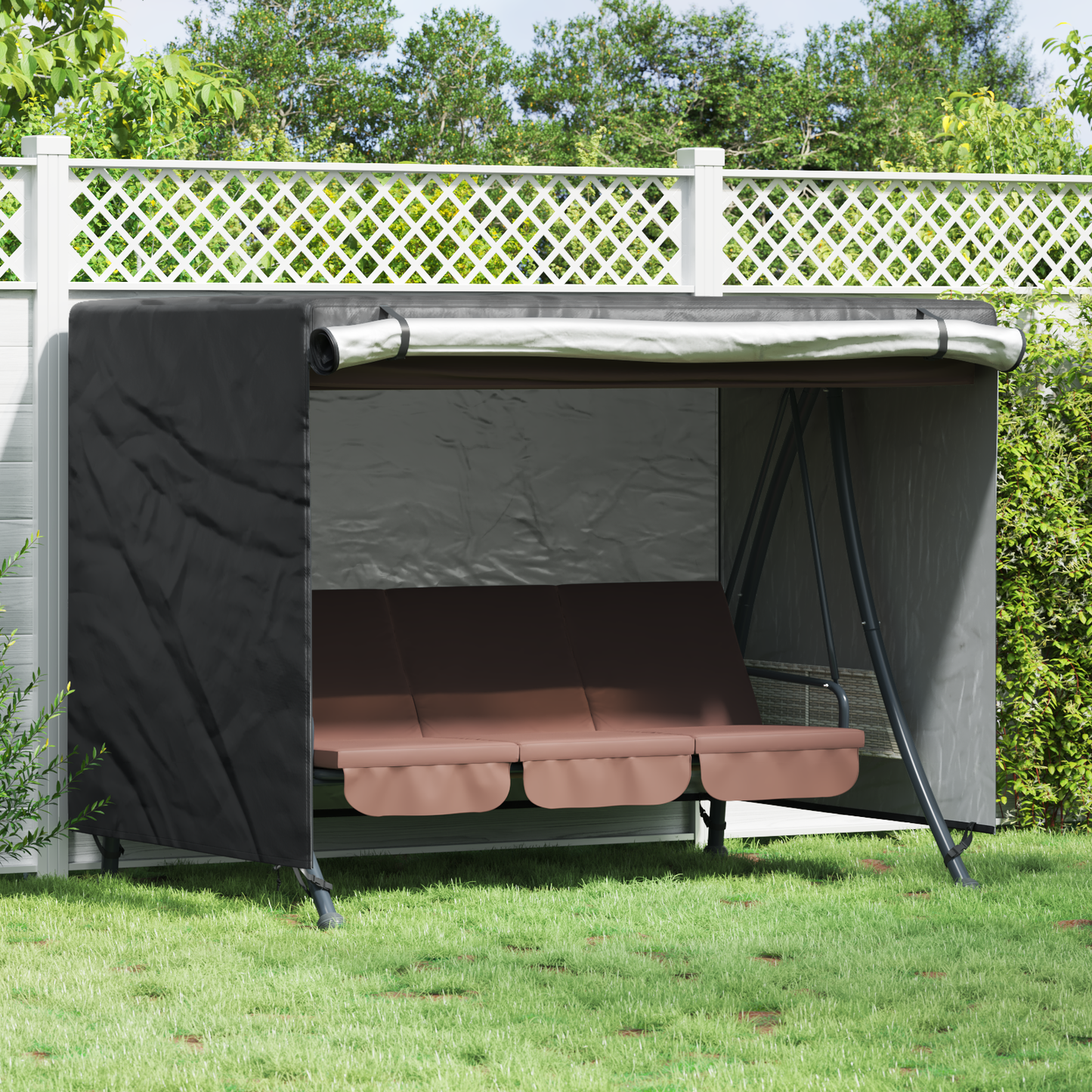 Outdoor Swing Cover Black 220 x 150 x 150 cm 210D Oxford Fbric