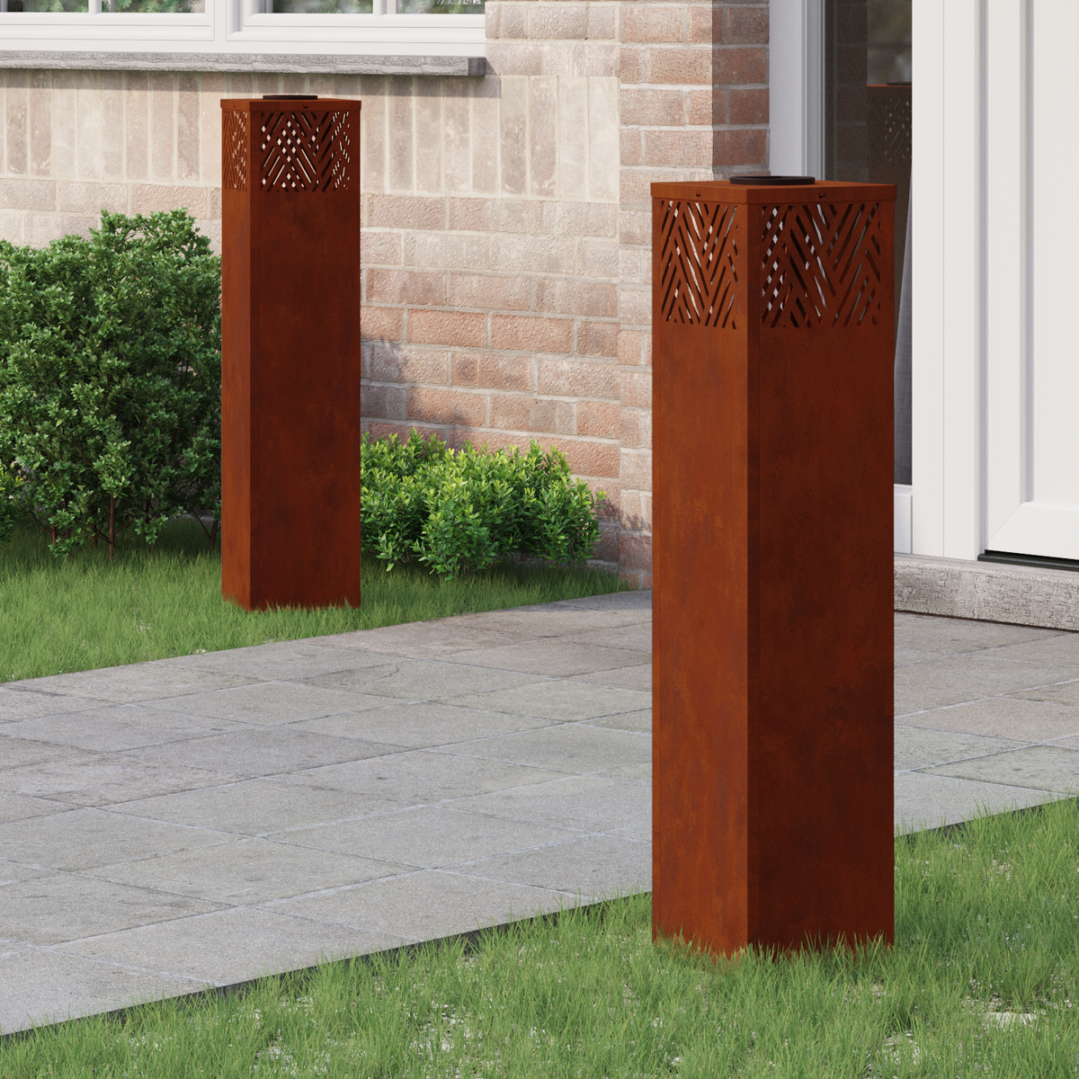 Solar LED Pathway Light 2 pcs Warm White 18 x 18 x 80 cm