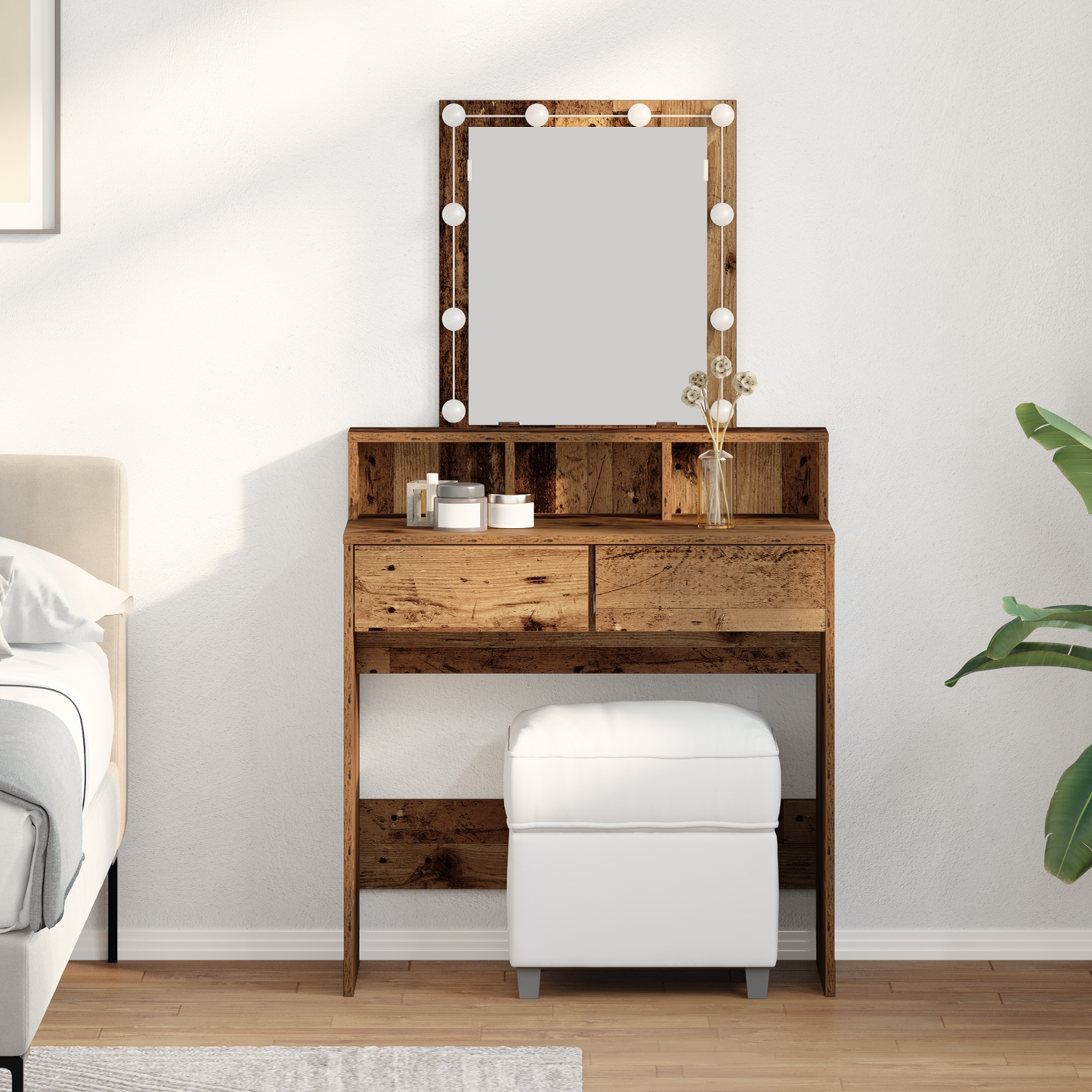 Dressing Table Old Wood 80 x 41 x 144.5 cm Engineered Wood