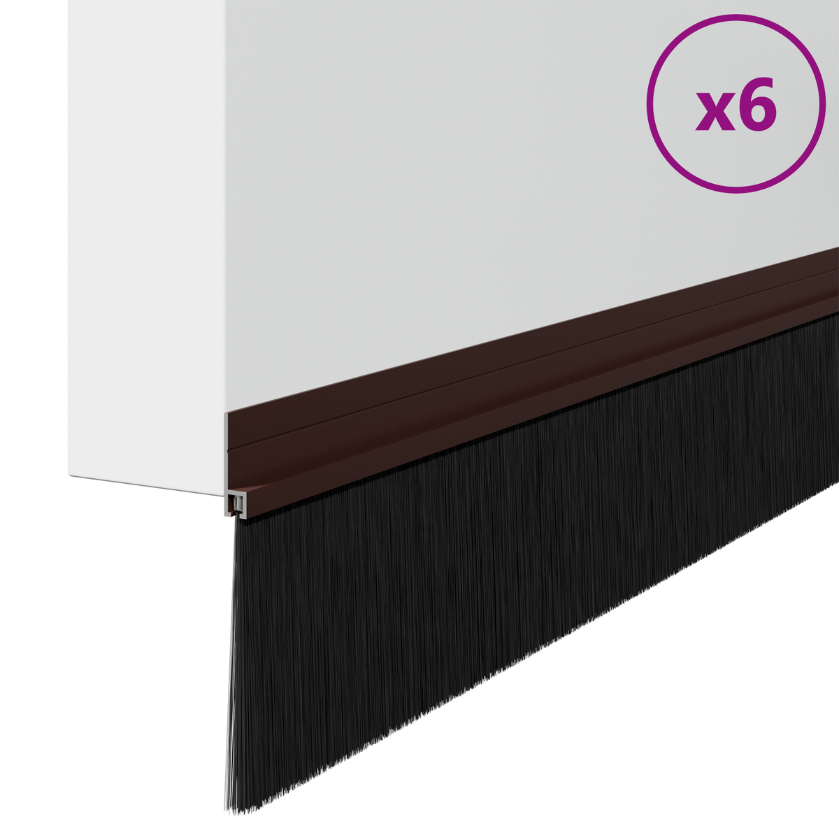 Self-adhesive Door Brush Seals 6 pcs 100 cm Aluminium Alloy