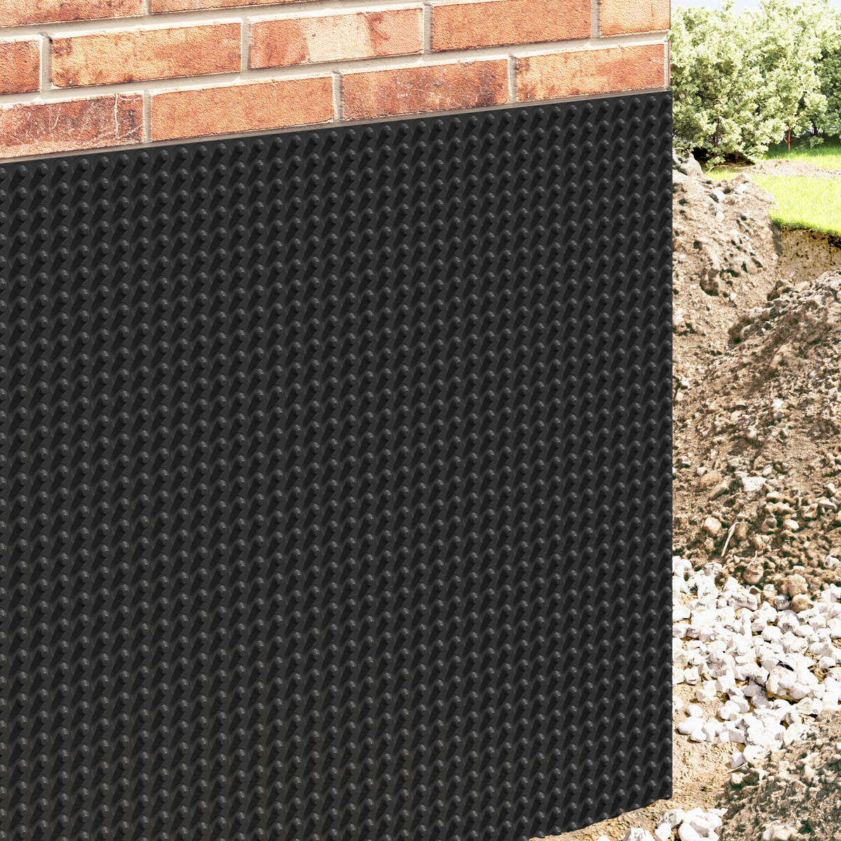 Dimpled Drainage Sheet Black 0.5 x 20 m HDPE