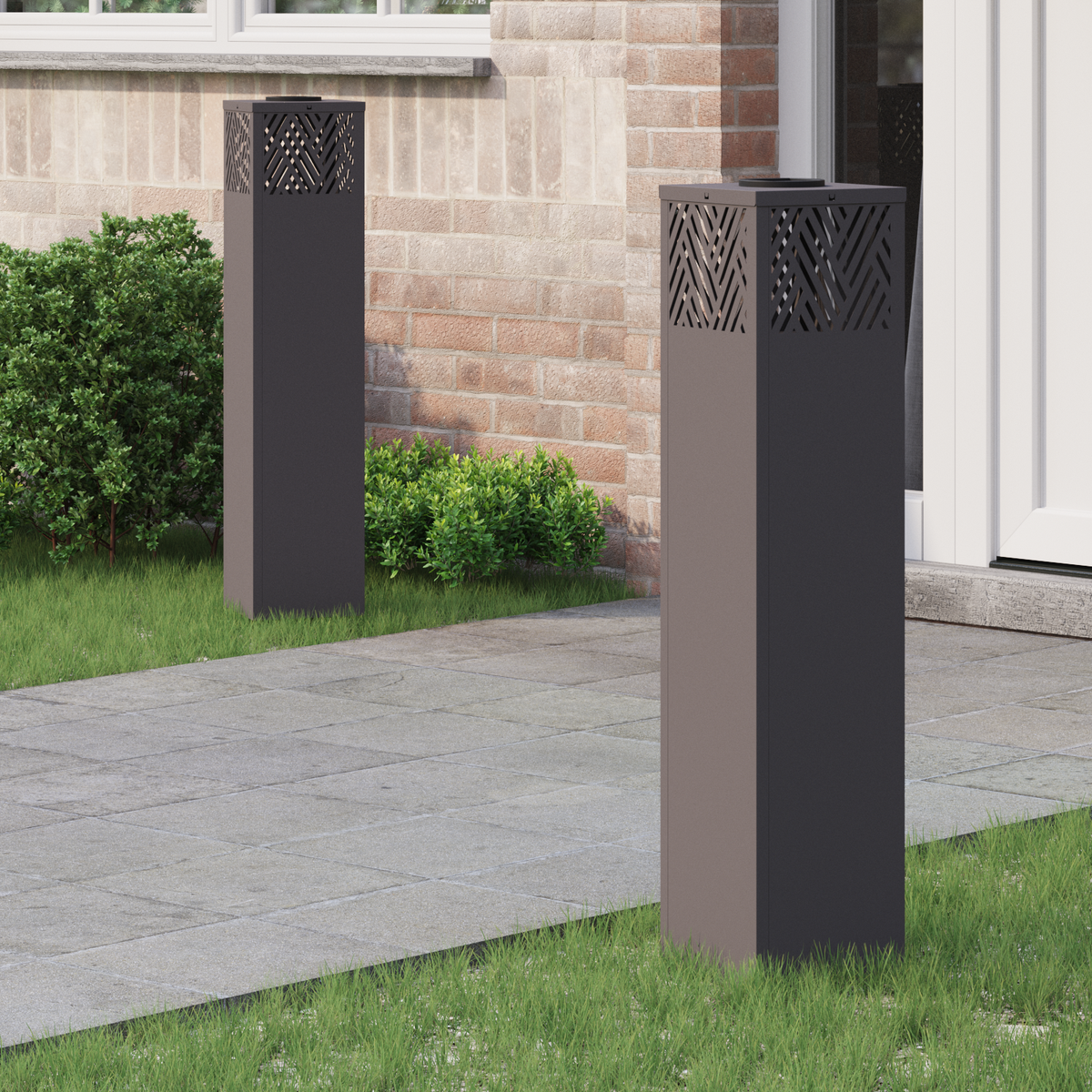 Solar LED Pathway Light 2 pcs Warm White 18 x 18 x 80 cm