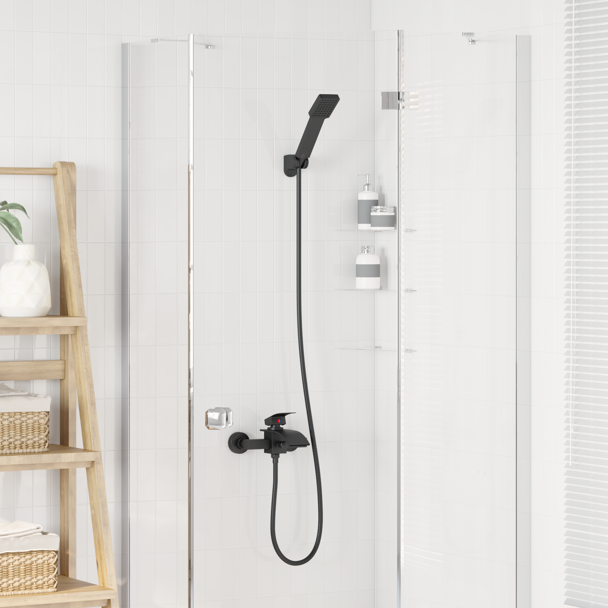 Shower Head Set Black G 1/2 inches