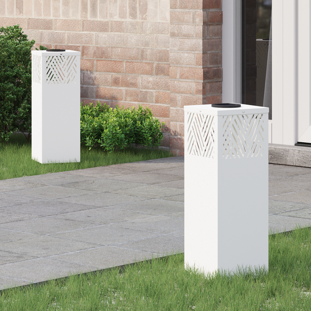 Solar LED Pathway Light 2 pcs Warm White 18 x 18 x 50 cm