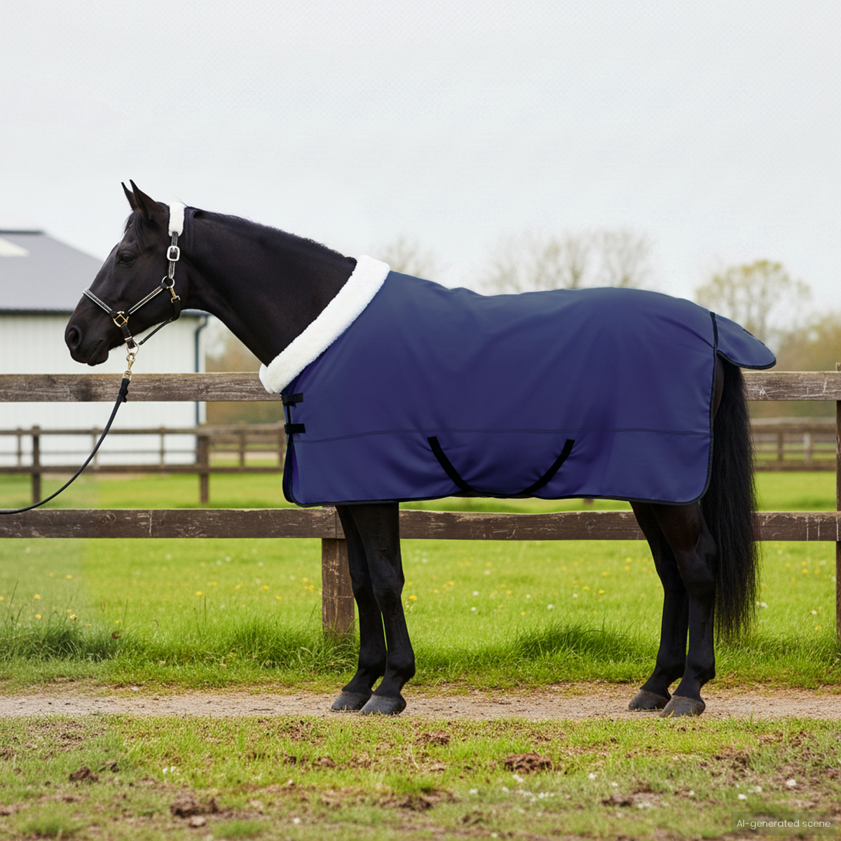 Horse Blanket Navy Blue 135 cm Polar fleece