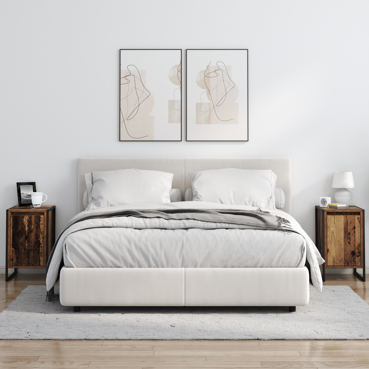 Bedside Table 2 pcs Old Wood 39.5 x 30 x 50 cm Engineered Wood