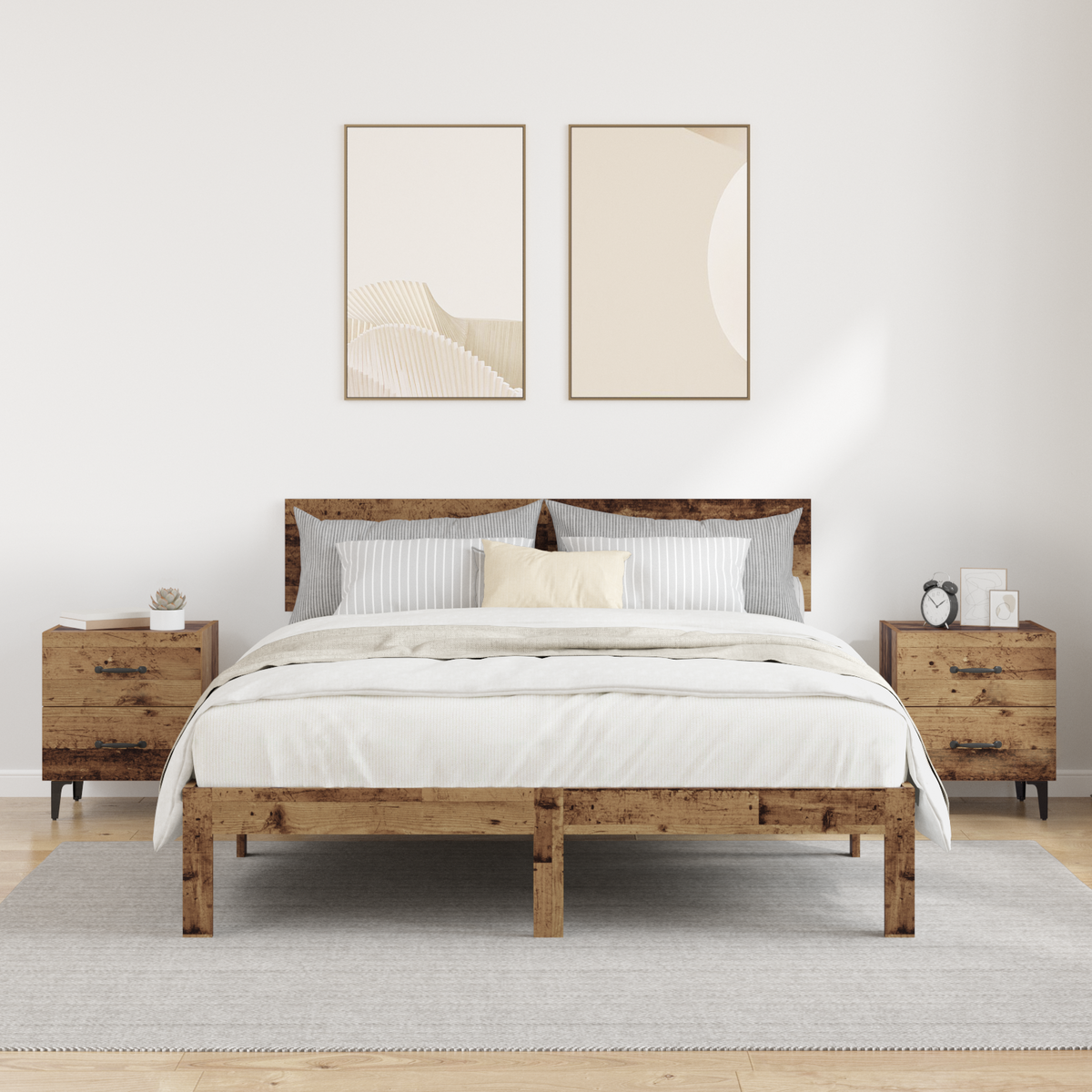 Bed Cabinet 2 pcs Old Wood 40 x 35 x 47.5 cm Engineered Wood