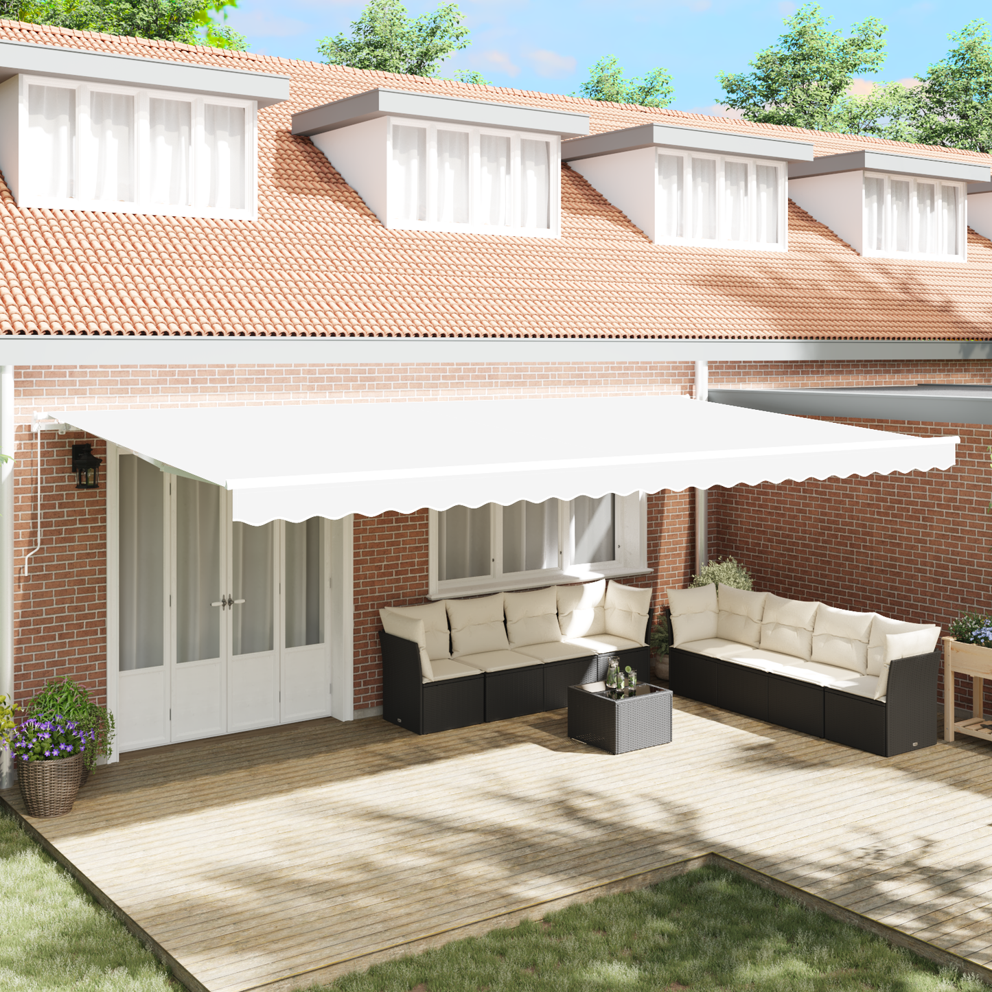 Awning Replacement Fabric White 580 x 295 cm Polyester