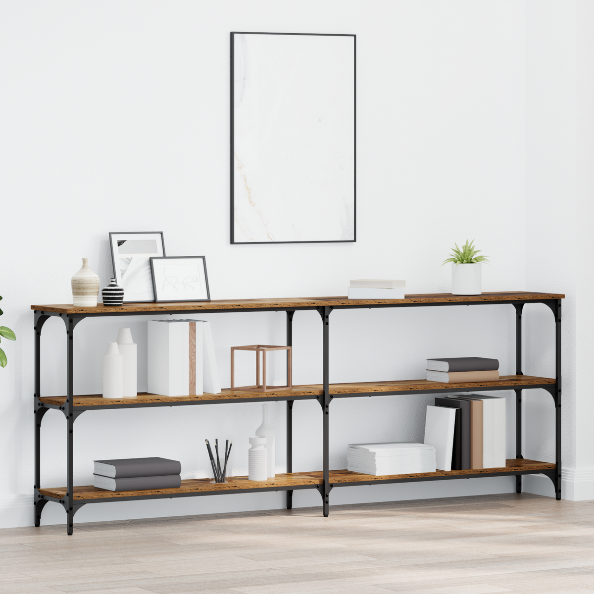 Console Table Old Wood 200 x 29 x 75 cm