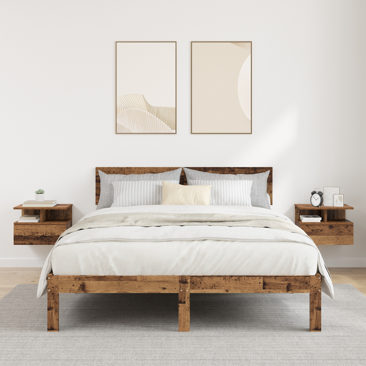 Floating Nightstand 2 pcs Old Wood 40 x 31 x 28 cm